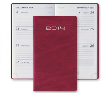 red marbelized polyurethane planner cover