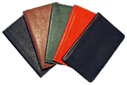 Black, British Tan, and Red, Green and Black with contrast stitching Deluxe Leather Pocket Planners
