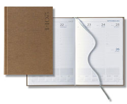 textured fabric covered desk planner