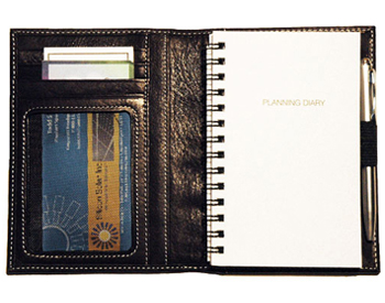 Inside of Black Leather Mini Pocket Journal