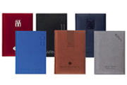 Red Matra, Electric Blue Lione, Black Flexi, Terracotta Tucson, Gray Kenya and Navy Blue Panama Mid Size Weekly Planners