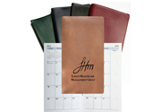Tan Leather, Faux Leather Monthly Pocket Planners