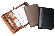 Black, Brown and Cognac Small Zippered 6-Ring Agendas
