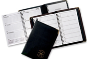 Black Softhide Spiral Weekly Desk Planner/Address Book