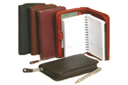 Black Leather, Brick Red Leather, Plum Leather, Red Leather, and Brown Leather Zippered Organizer Planners
